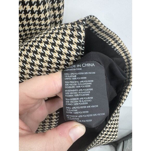 Club Monaco Herringbone Faux Wrap Dress Women 12 Brown Academia Western Preppy - Picture 5 of 10